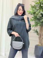 مانتو یقه دو دکمه گیلدا کد 6576 - تصویر 7