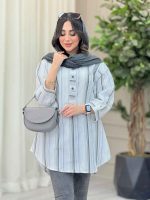 مانتو راه راه سه دکمه کد 6620 - تصویر 6