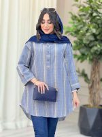 مانتو راه راه سه دکمه کد 6620 - تصویر 12