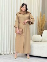 پیراهن بلند دو جیب آستین پاگن کد 6632 - تصویر 9