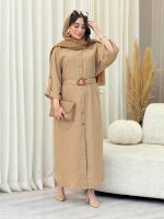 پیراهن بلند دو جیب آستین پاگن کد 6632 - تصویر 5