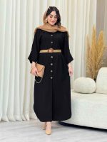 پیراهن بلند دو جیب آستین پاگن کد 6632 - تصویر 3