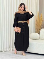 پیراهن بلند دو جیب آستین پاگن کد 6632 - تصویر 17