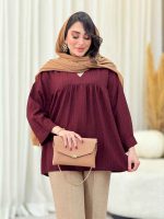 مانتو جلو بسته چین دار کد 6619 - تصویر 14