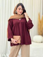 مانتو جلو بسته چین دار کد 6619 - تصویر 2