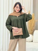 مانتو جلو بسته چین دار کد 6619 - تصویر 22