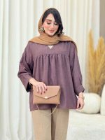 مانتو جلو بسته چین دار کد 6619 - تصویر 21