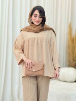 مانتو جلو بسته چین دار کد 6619 - تصویر 6