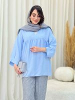 مانتو جلو بسته چین دار کد 6619 - تصویر 24