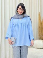مانتو جلو بسته چین دار کد 6619 - تصویر 10