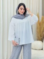 مانتو جلو بسته چین دار کد 6619 - تصویر 39