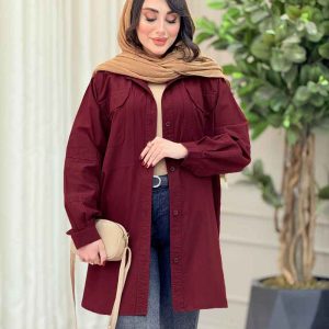 مانتو لینن جیب پیله کد 6635