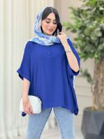 مانتو پانچ یقه دو دکمه کد 6649 - تصویر 12