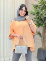 مانتو پانچ یقه دو دکمه کد 6649