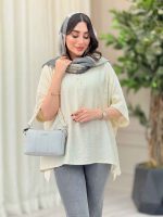 مانتو پانچ یقه دو دکمه کد 6649 - تصویر 4