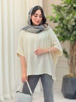 مانتو پانچ یقه دو دکمه کد 6649 - تصویر 13