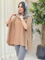 مانتو پانچ یقه دو دکمه کد 6649 - تصویر 7