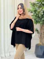 مانتو پانچ یقه دو دکمه کد 6649 - تصویر 23