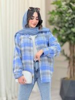 مانتو چهارخونه پشت دکمه کد 6597 - تصویر 8