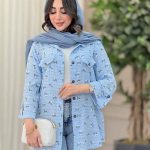 شومیز طرح گل جیب نما کد 6601