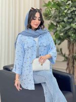 شومیز طرح گل جیب نما کد 6601 - تصویر 18