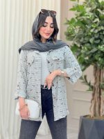 شومیز طرح گل جیب نما کد 6601 - تصویر 12