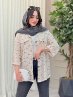 شومیز طرح گل جیب نما کد 6601 - تصویر 4