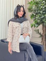 شومیز طرح گل جیب نما کد 6601 - تصویر 15
