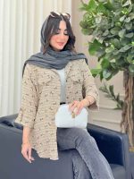 شومیز طرح گل جیب نما کد 6601 - تصویر 14