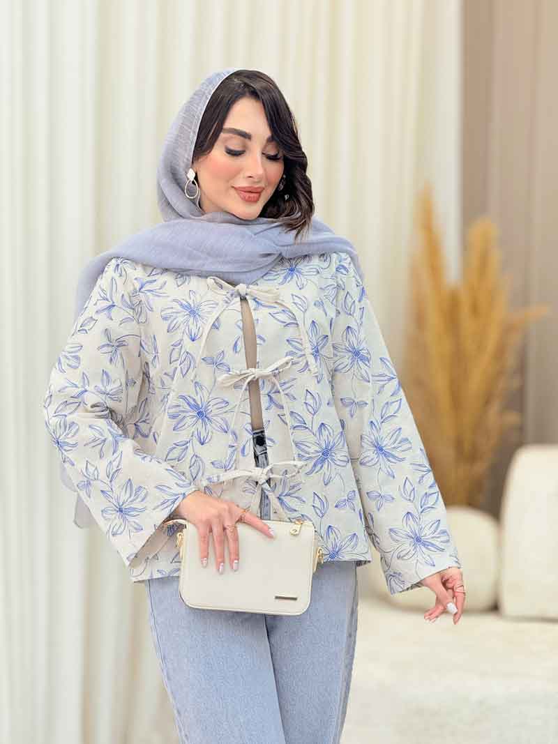 مانتو جلو بند نسترن کد 6210 مانتو جلو بند نسترن کد 6210