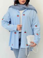 شومیز طرح دار مرسانا کد 6173 - تصویر 5