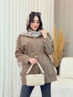 مانتو چهارجیب سرشانه پاگن کد 6490 - تصویر 6