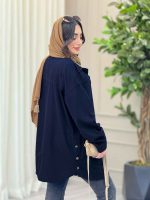 مانتو بغل سه دکمه روشنک کد 6427 - تصویر 21