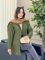 مانتو دو جیب نما پایین هلال کد 6453 - تصویر 15