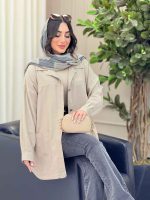 مانتو بغل سه دکمه روشنک کد 6427 - تصویر 9