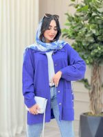 مانتو بغل سه دکمه روشنک کد 6427 - تصویر 8