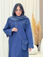 پیراهن جین کیف دار کد 6077 - تصویر 2