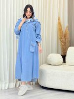 پیراهن جین کیف دار کد 6077 - تصویر 13