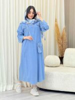 پیراهن جین کیف دار کد 6077