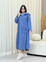 پیراهن جین کیف دار کد 6077 - تصویر 3