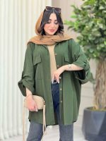 مانتو پانچ دو جیب پاکتی کد 6495 - تصویر 17