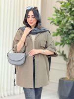 مانتو پانچ دو جیب پاکتی کد 6495 - تصویر 7
