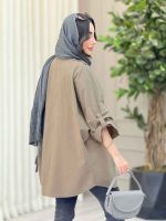 مانتو پانچ دو جیب پاکتی کد 6495 - تصویر 9