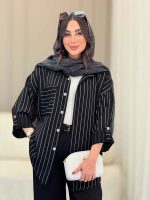 مانتو راه راه نارگل کد 6790 - تصویر 7