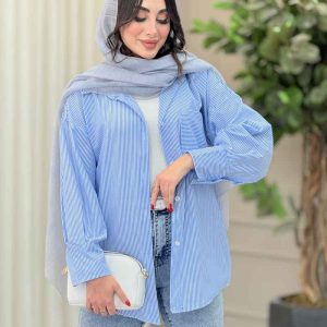 مانتو راه راه تک جیب همدم کد 6726