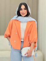 مانتو پانچ آستین بند نیلیا کد 6798 - تصویر 9
