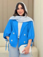 مانتو پانچ آستین بند نیلیا کد 6798 - تصویر 3