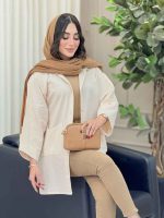 مانتو جیب برش دار پایین هلال کد 6781 - تصویر 4