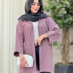 مانتو جیب برش دار پایین هلال کد 6781