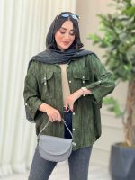 مانتو آستین پاگن سر جیب دو دکمه کد 6721 - تصویر 3